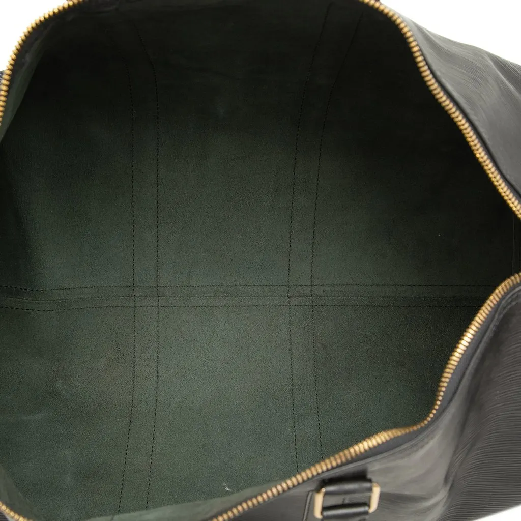 Louis Vuitton Epi Keepall 50 Black Leather Good - Model View