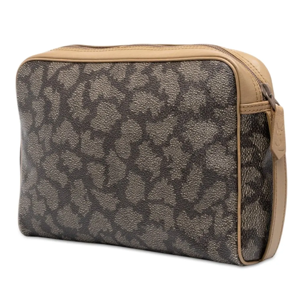 Saint Laurent Printed Coated Canvas Clutch MultiColor Canvas Very good - Back View
