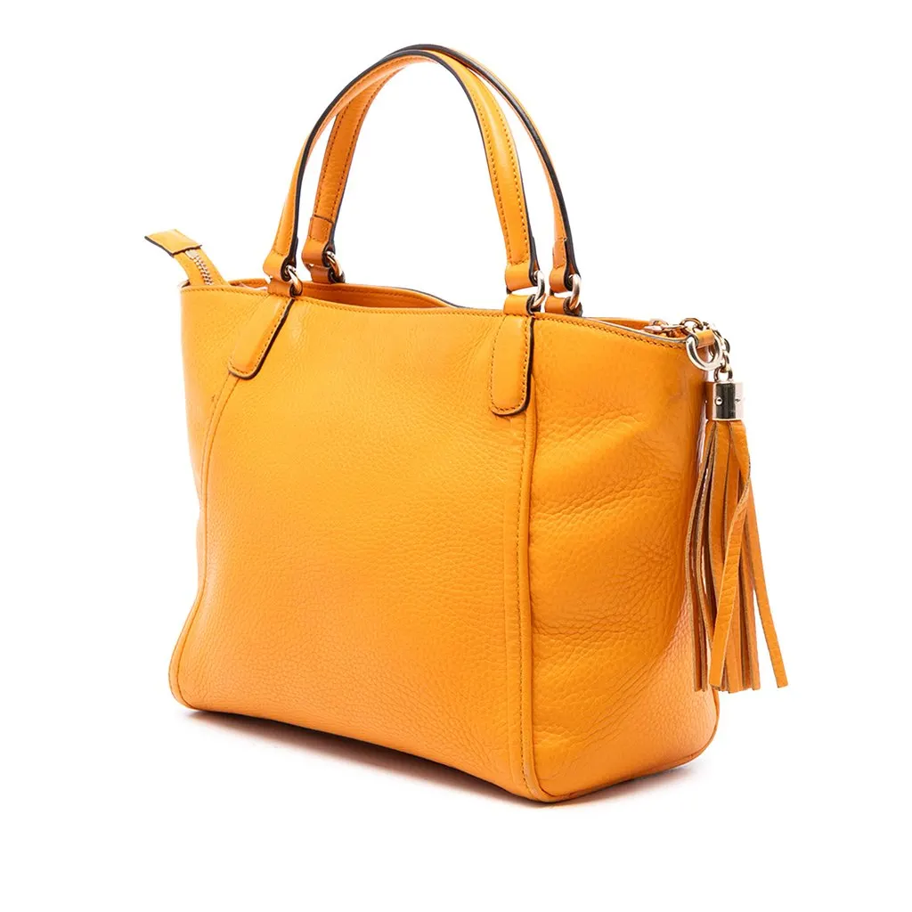 Gucci Small Calfskin Soho Cellarius Satchel Yellow Leather Very good - Back View