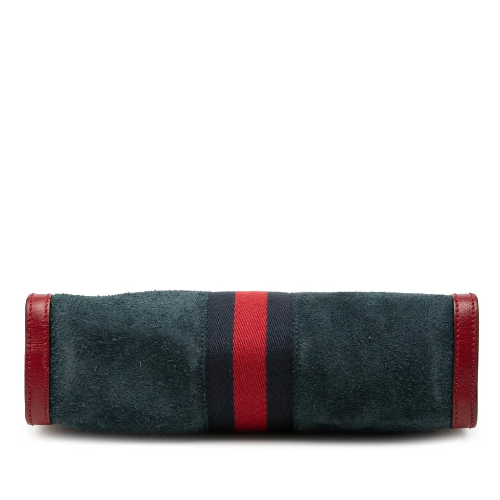 Gucci Small Suede Web Ophidia Chain Crossbody Blue Leather Very good - Inside View