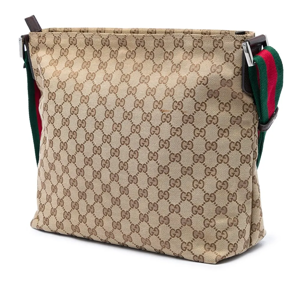 Gucci GG Canvas Web Crossbody Beige Canvas Very good - Back View