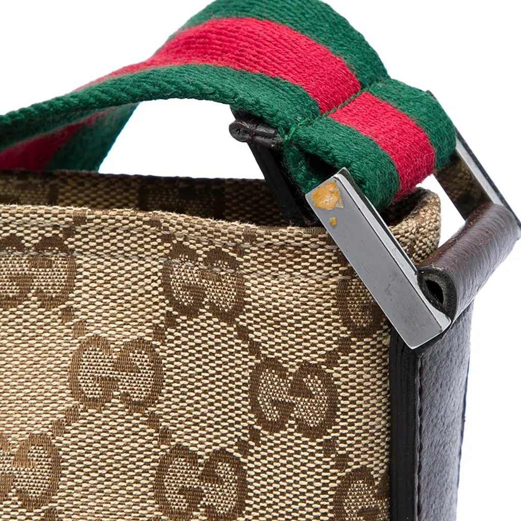 Gucci GG Canvas Web Crossbody Beige Canvas Very good - Model View