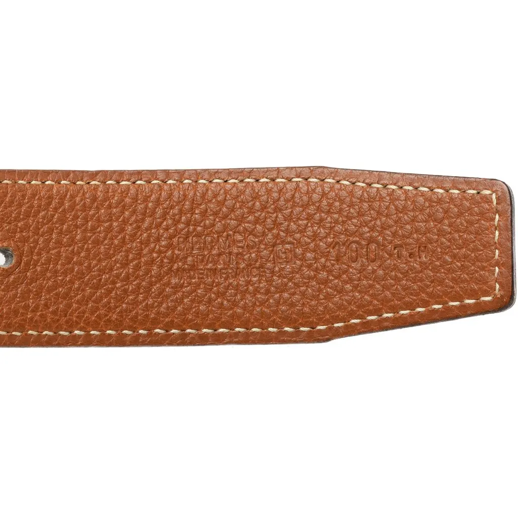 Hermès Box Calf and Togo Constance H Reversible Belt Black Leather Very good - Box View