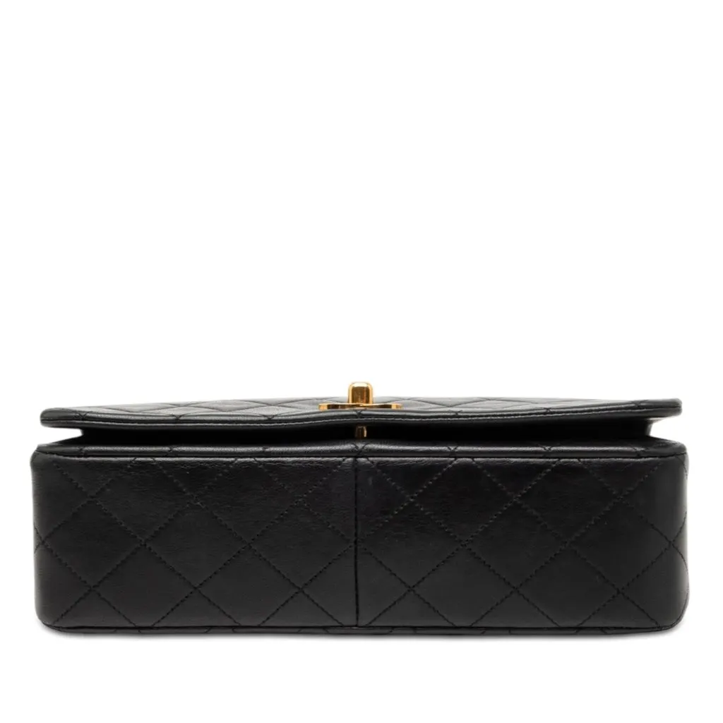 Chanel Medium Quilted Lambskin Full Flap Black Leather Very good - Inside View