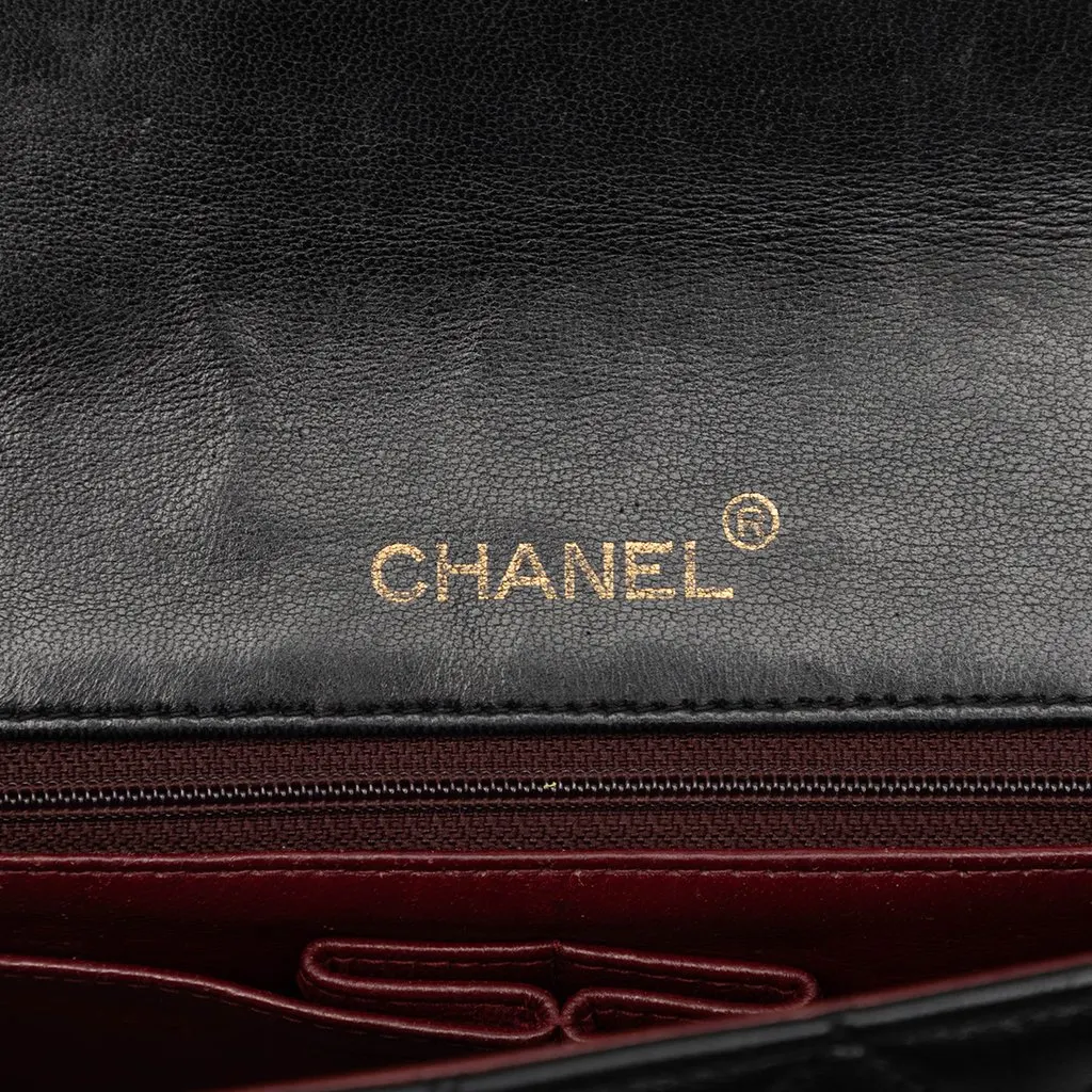 Chanel Medium Quilted Lambskin Full Flap Black Leather Very good - Box View