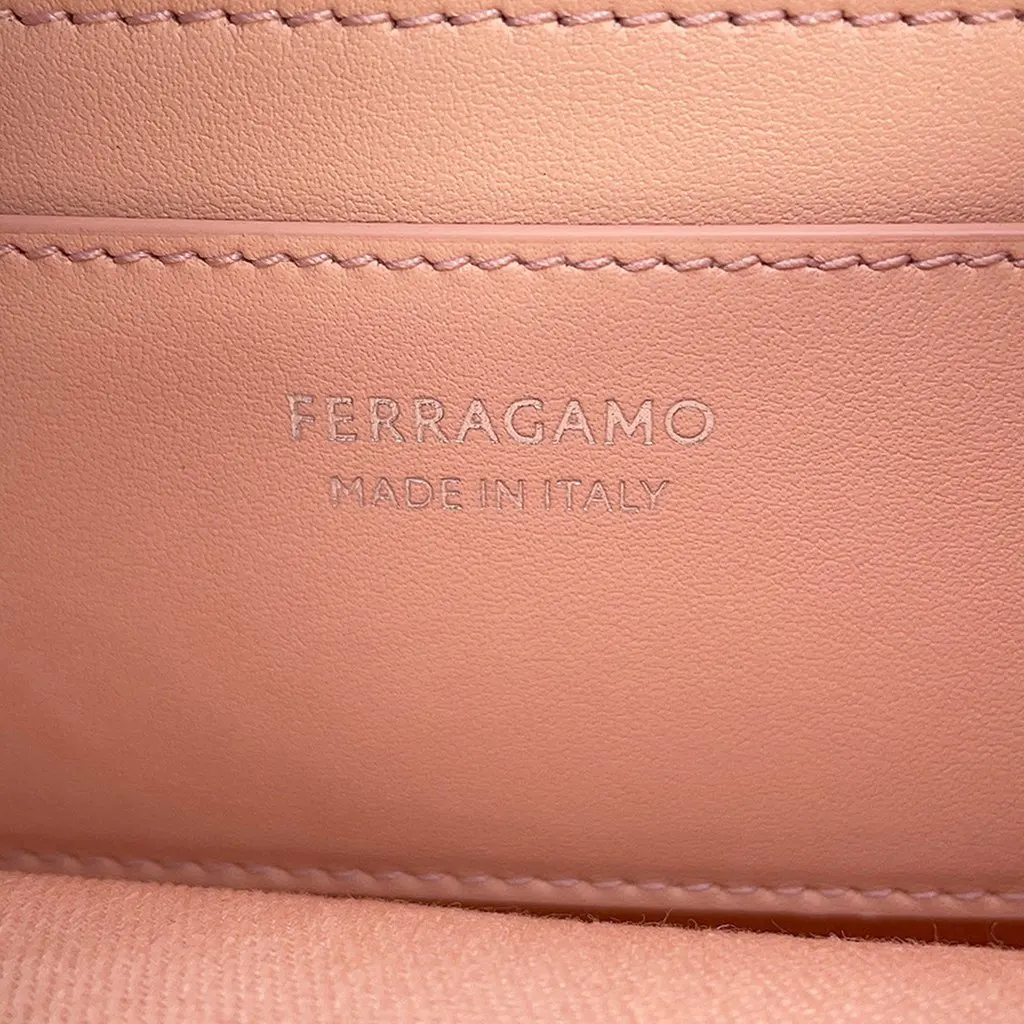 Salvatore Ferragamo Small Leather Gancini Archive Camera Case Crossbody Pink Leather Very good - Box View