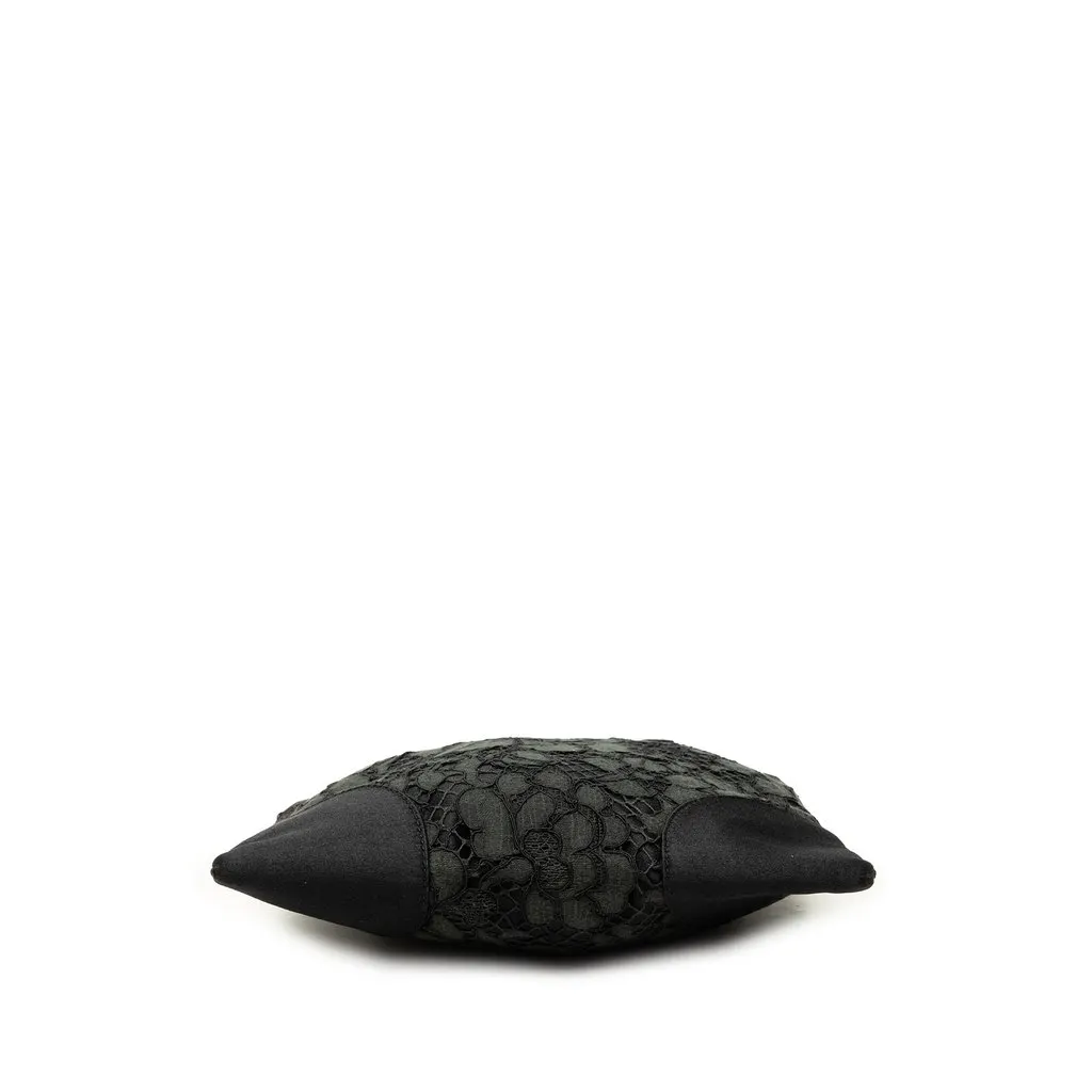 Prada Tessuto and Floral Lace Handbag Black Polyamide Very good - Inside View