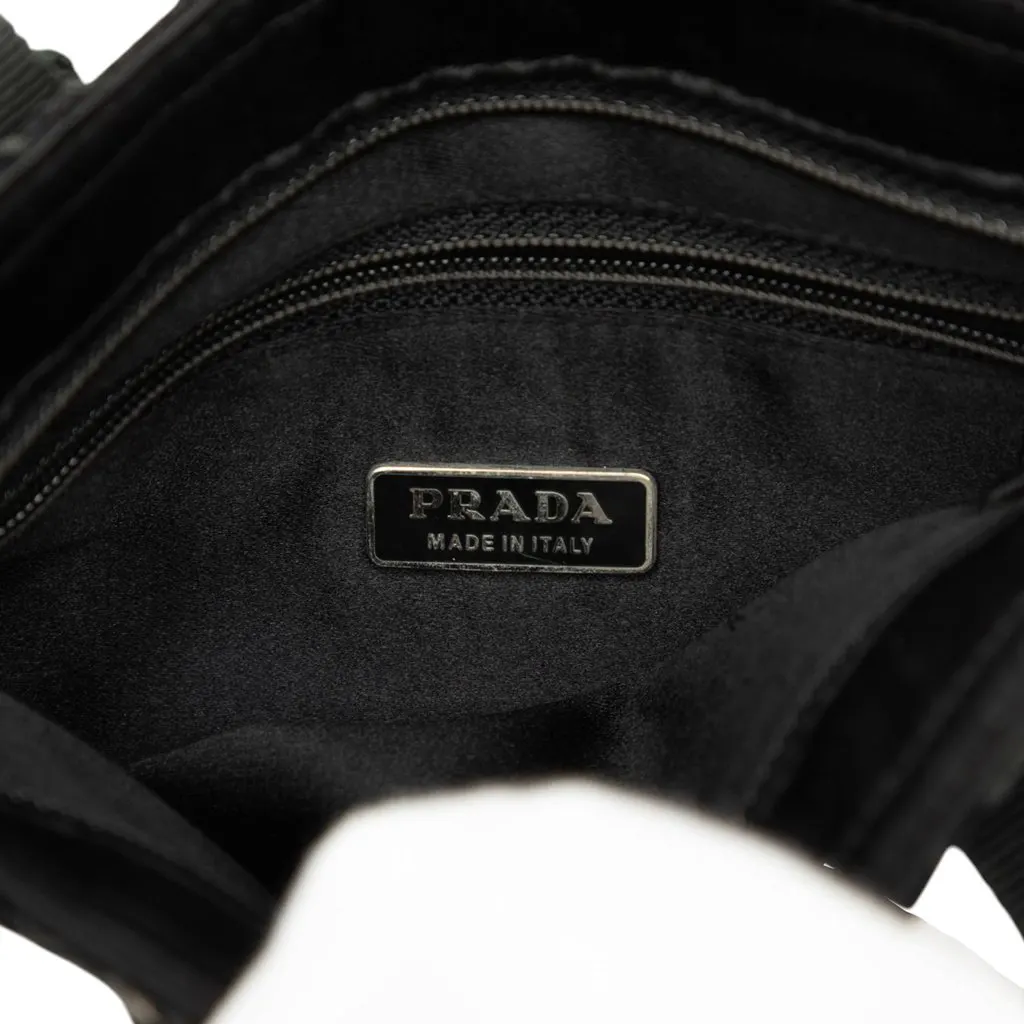 Prada Tessuto and Floral Lace Handbag Black Polyamide Very good - Box View