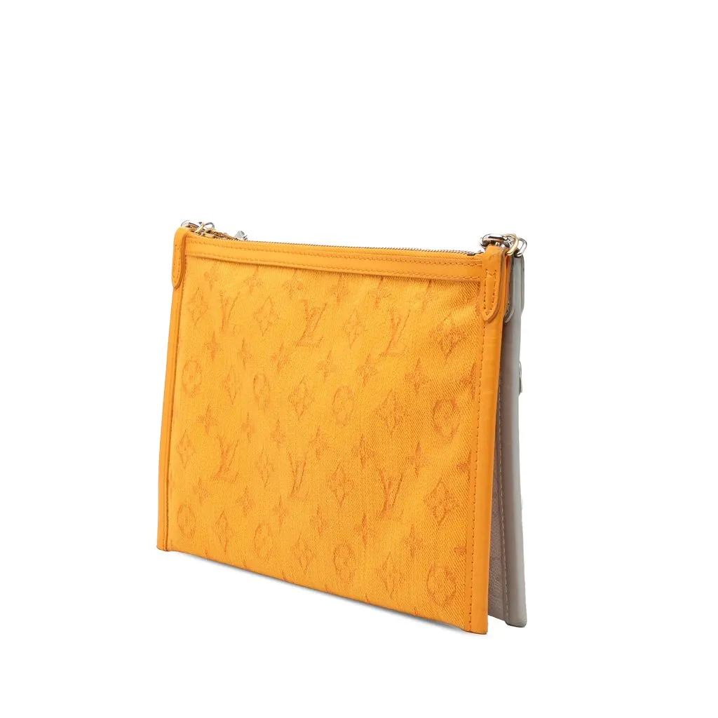 Louis Vuitton Monogram Antartica Double Flat Messenger Silver Very good - Back View