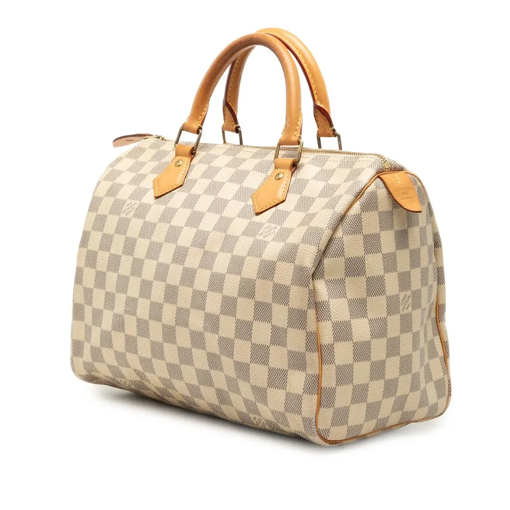 Louis Vuitton Damier Azur Speedy 30 White Good - Back View