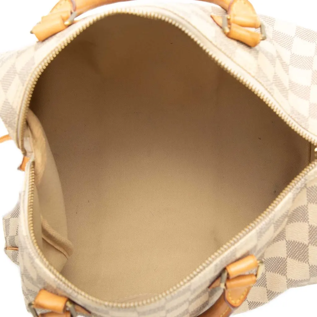 Louis Vuitton Damier Azur Speedy 30 White Good - Model View
