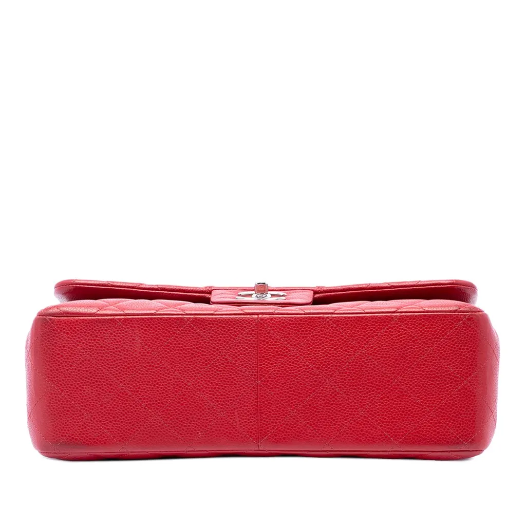 Chanel Jumbo Classic Caviar Double Flap Red Leather Very good - Inside View