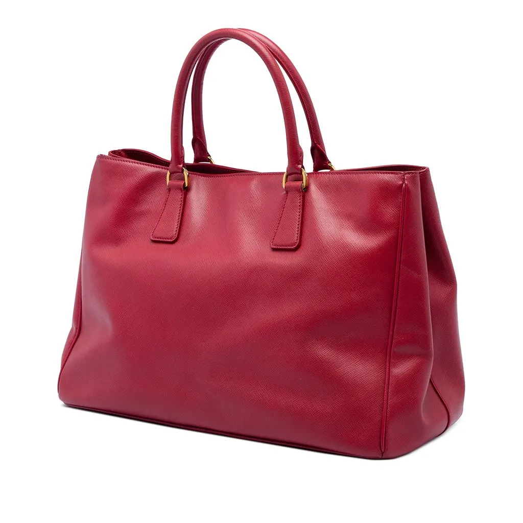 Prada Large Saffiano Lux Galleria Satchel Red Leather Very good - Back View
