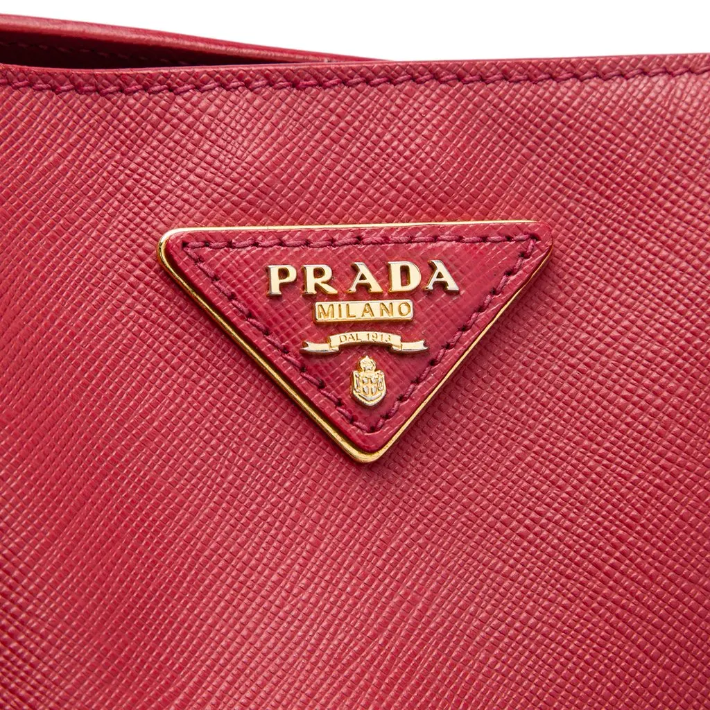 Prada Large Saffiano Lux Galleria Satchel Red Leather Very good - Box View