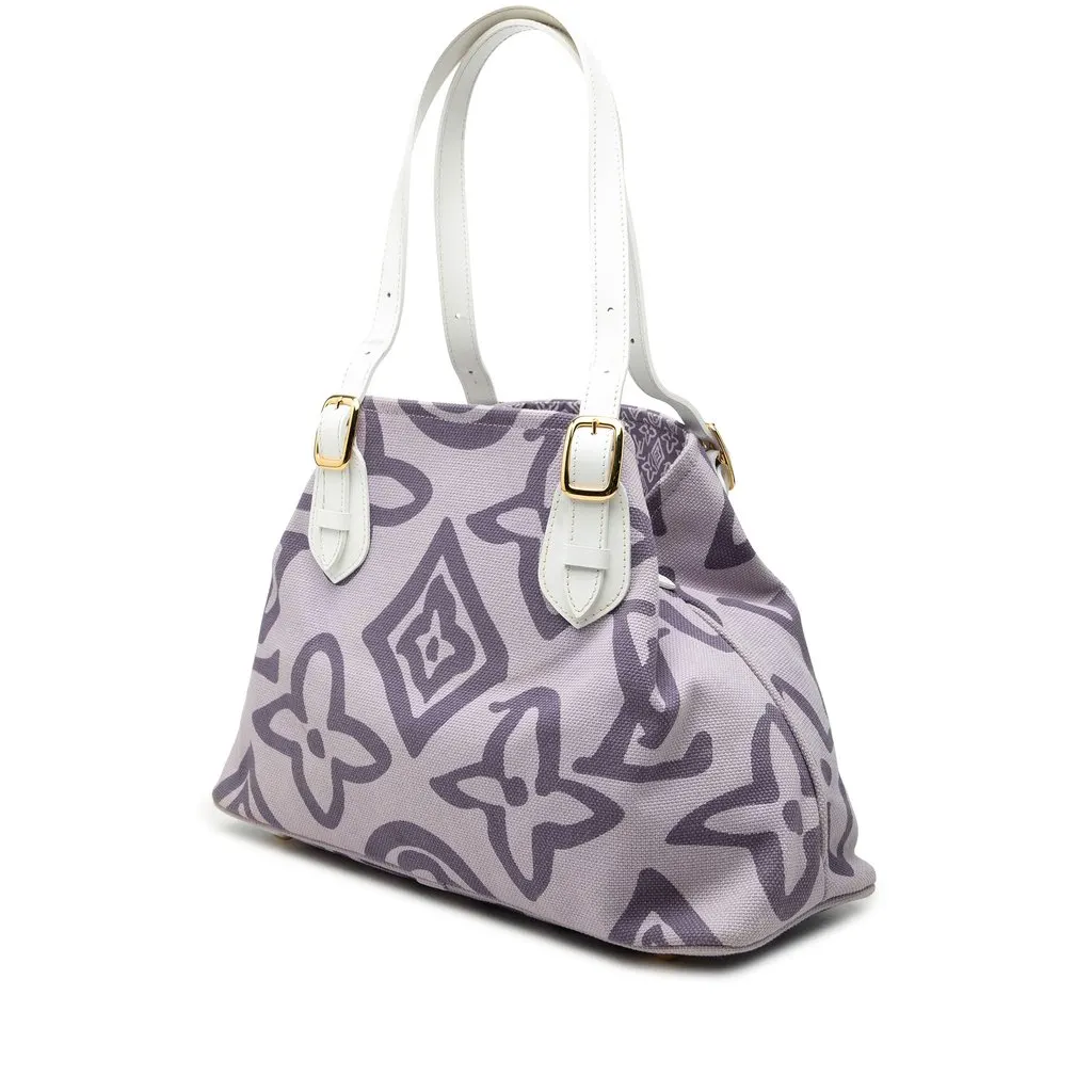 Louis Vuitton Monogram Tahitienne Cabas PM Purple Canvas Good - Back View
