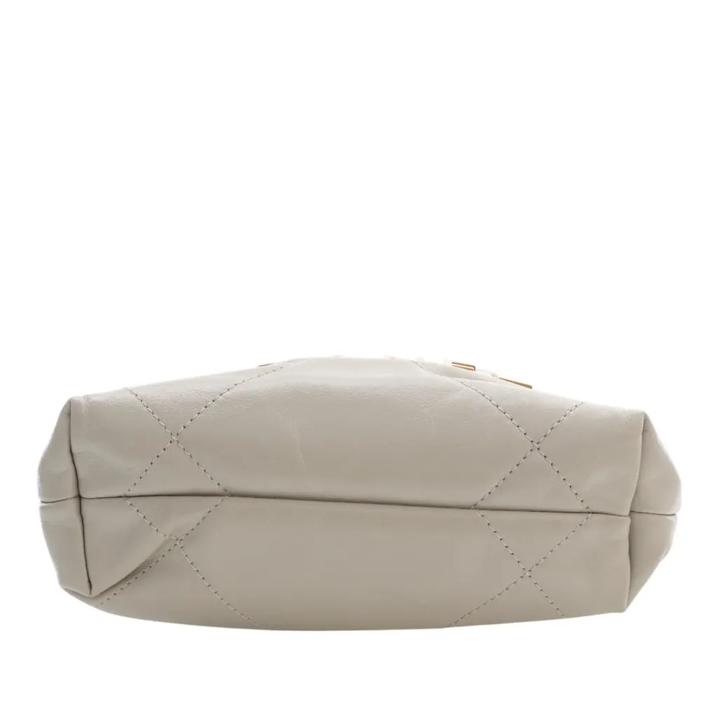 Chanel Mini Shiny Calfskin 22 Hobo White Leather Very good - Box View