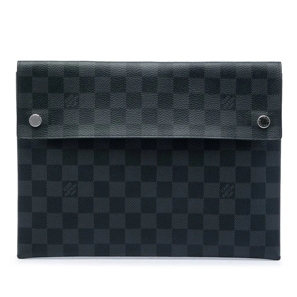 Louis Vuitton Damier Graphite Alpha Triple Pochette Black Very good - Front View