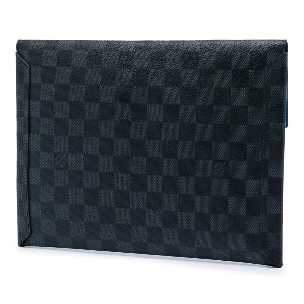 Louis Vuitton Damier Graphite Alpha Triple Pochette Black Very good - Back View