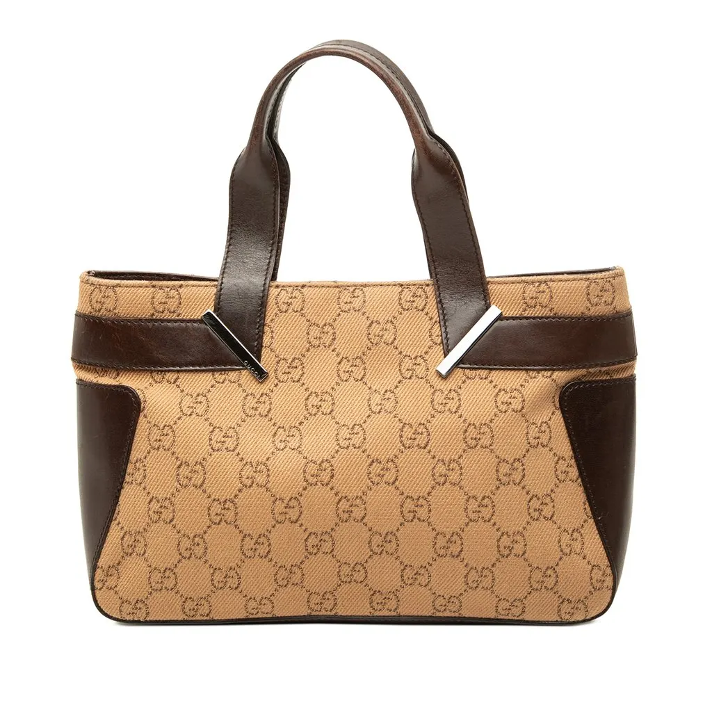 Gucci GG Denim Handbag Brown Denim Good - Front View