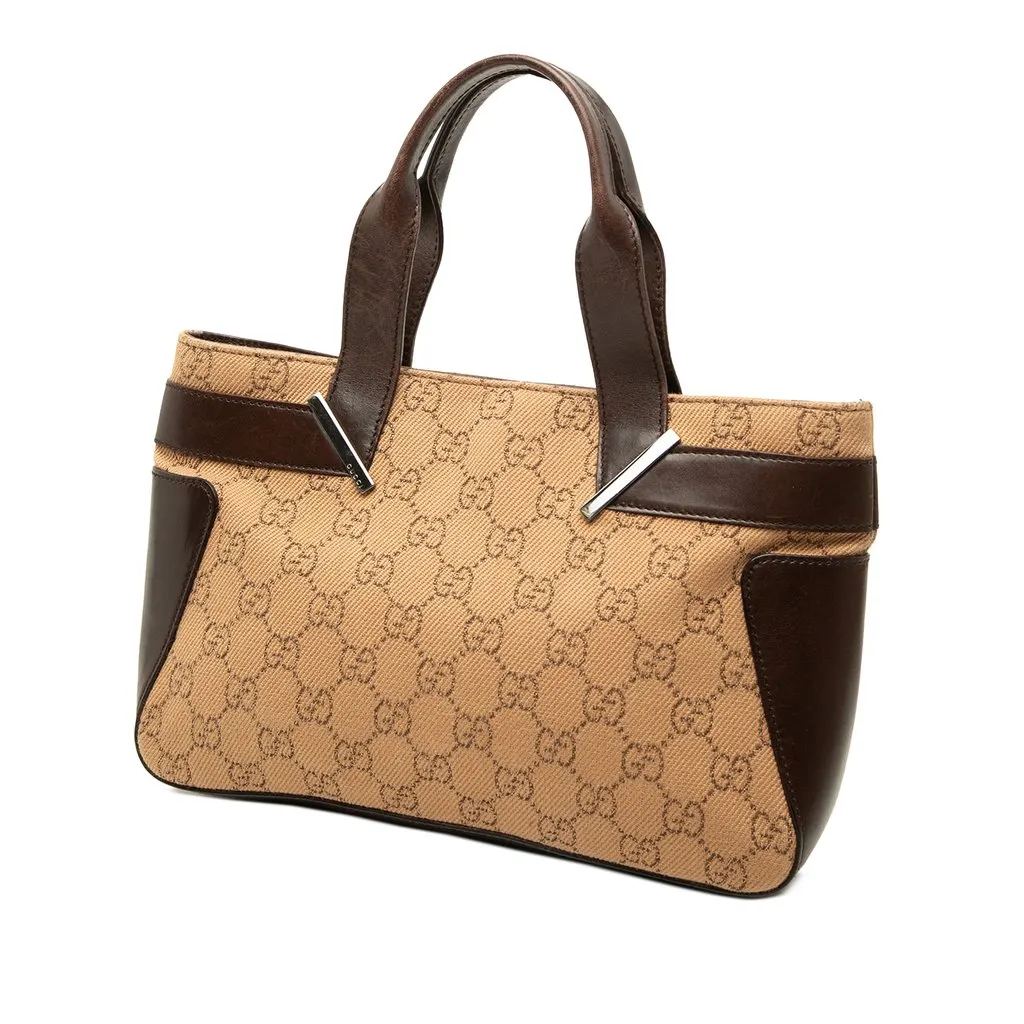 Gucci GG Denim Handbag Brown Denim Good - Back View