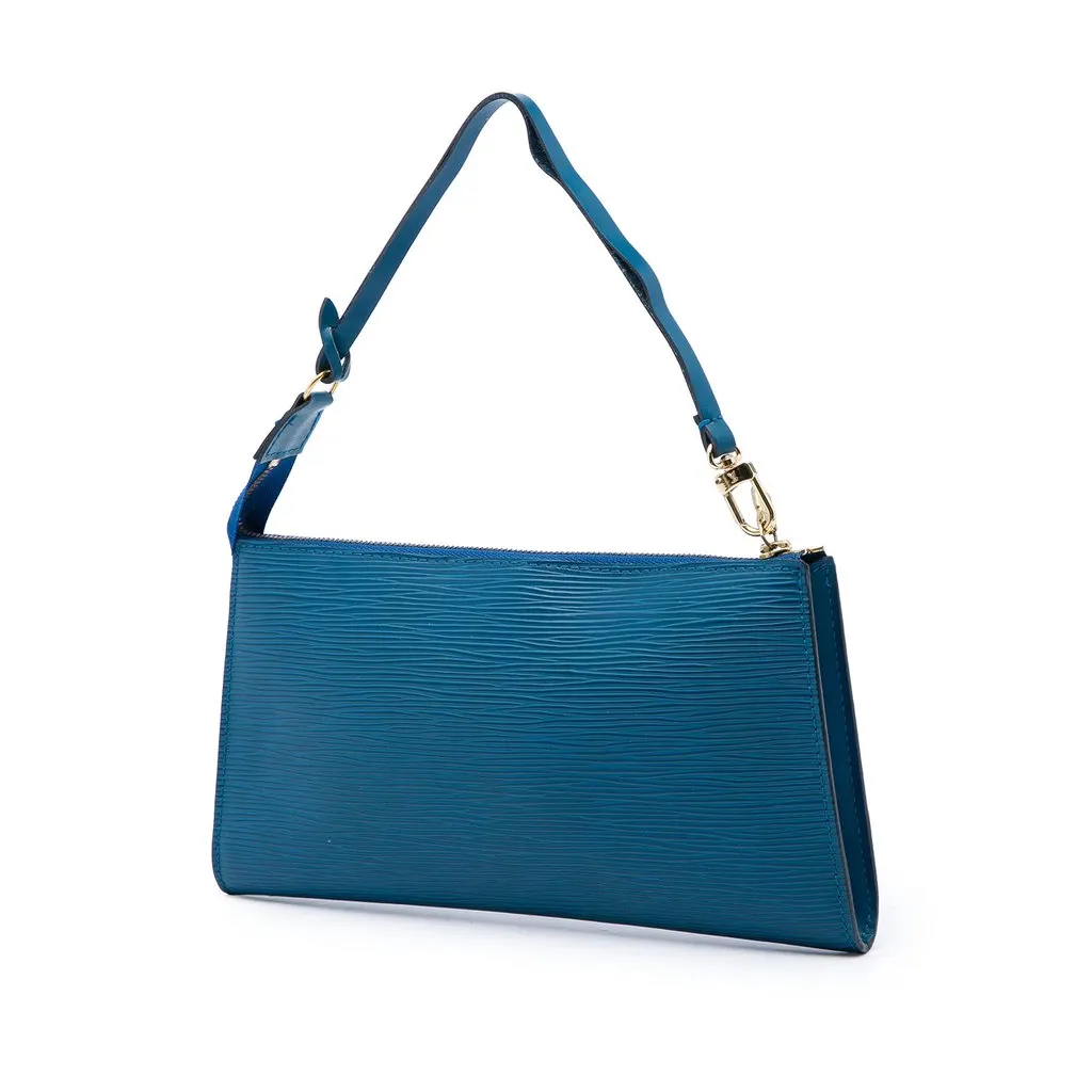 Louis Vuitton Epi Pochette Accessoires Blue Leather Good - Back View