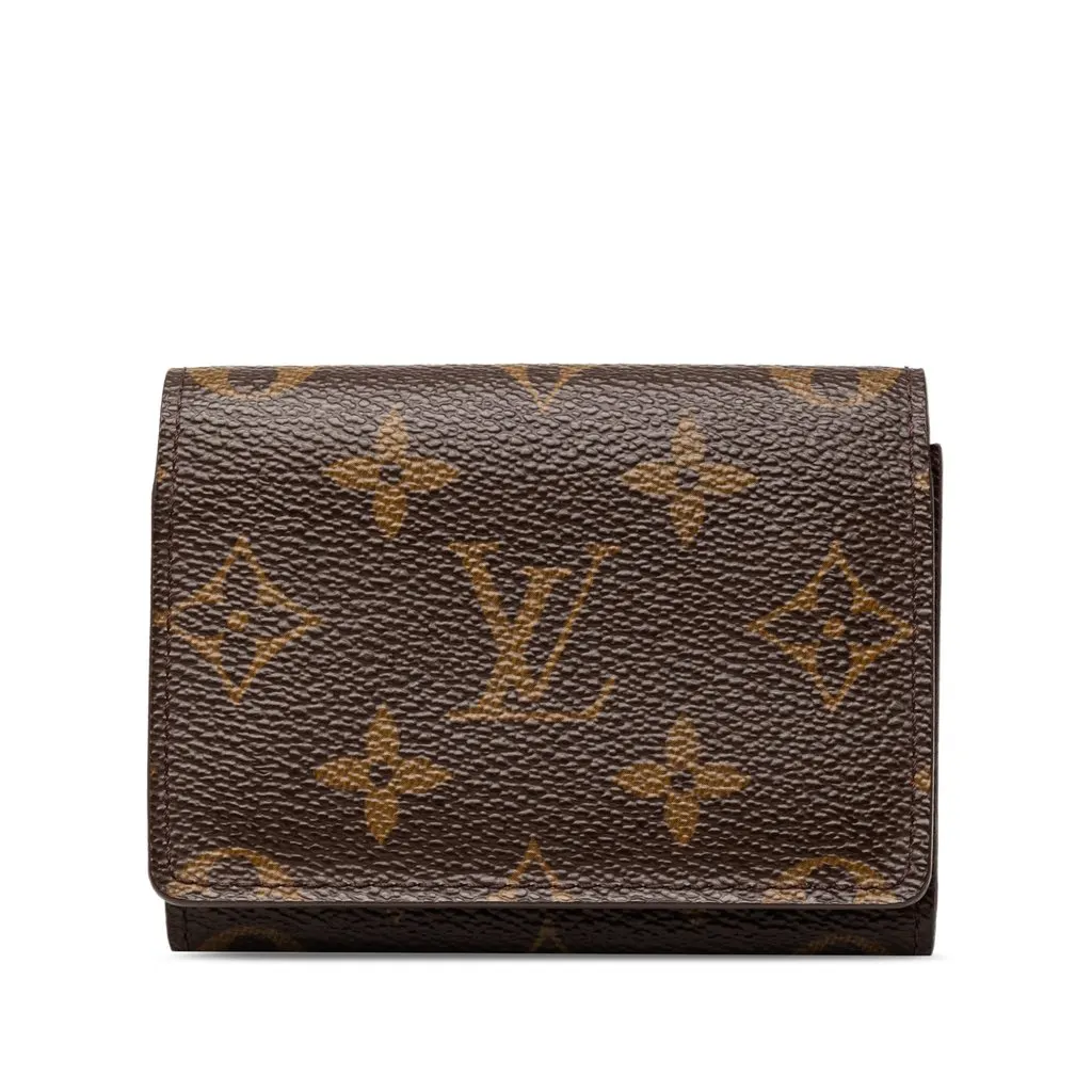 Louis Vuitton Monogram Envelope Business Card Holder Brown Very good - Front View