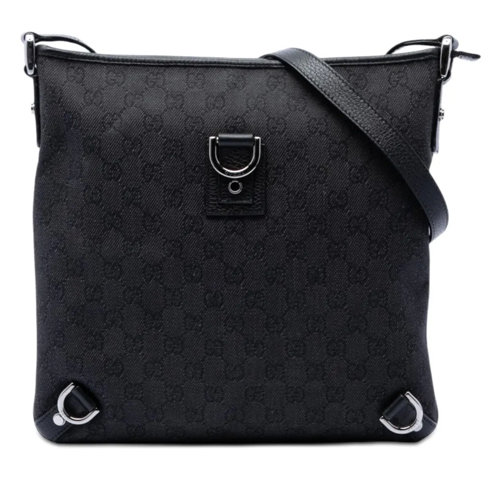 Gucci GG Denim Abbey D Ring Crossbody Black Very good - Front View