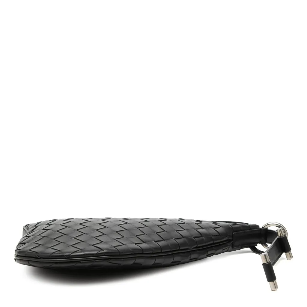 Bottega Veneta Small Leather Intrecciato Virgule Crossbody Black Leather Very good - Inside View