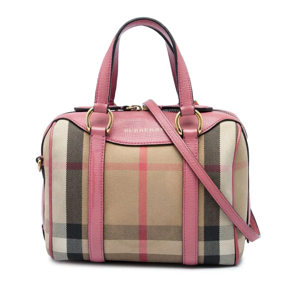 Burberry Small House Check Canvas Alchester Bowling Bag