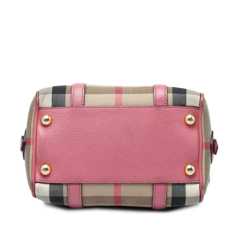 Burberry Small House Check Canvas Alchester Bowling Bag Beige Very good - Inside View