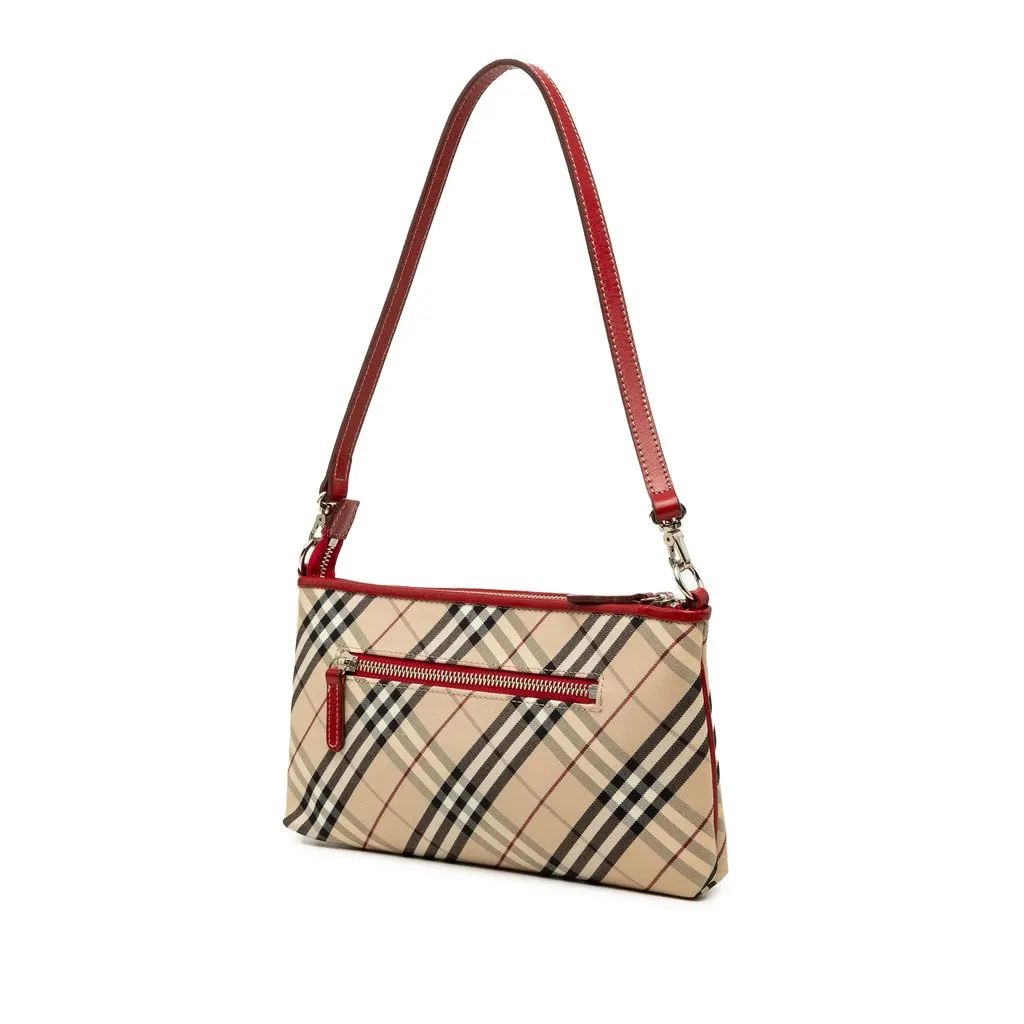 Burberry Nova Check Canvas Satchel Beige Canvas Good - Back View