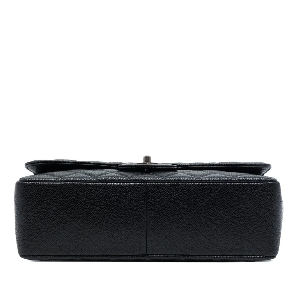 Chanel Jumbo Classic Caviar Single Flap Black Leather Very good - Inside View