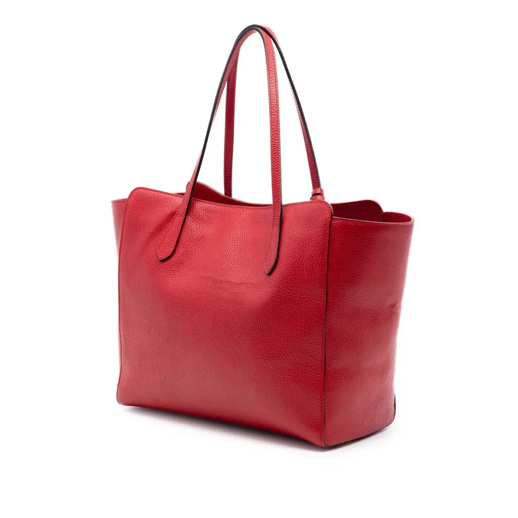 Gucci Medium Leather Swing Tote Red Leather Very good - Back View