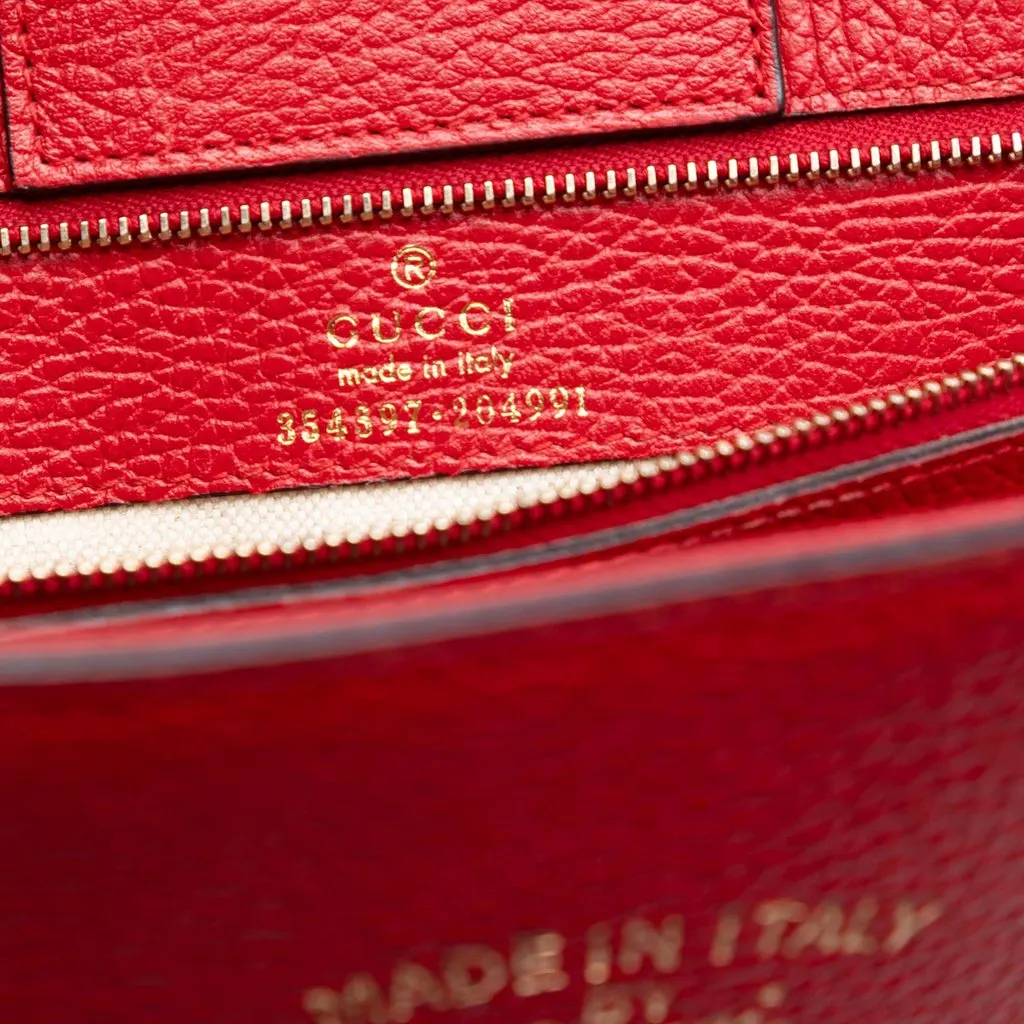 Gucci Medium Leather Swing Tote Red Leather Very good - Box View