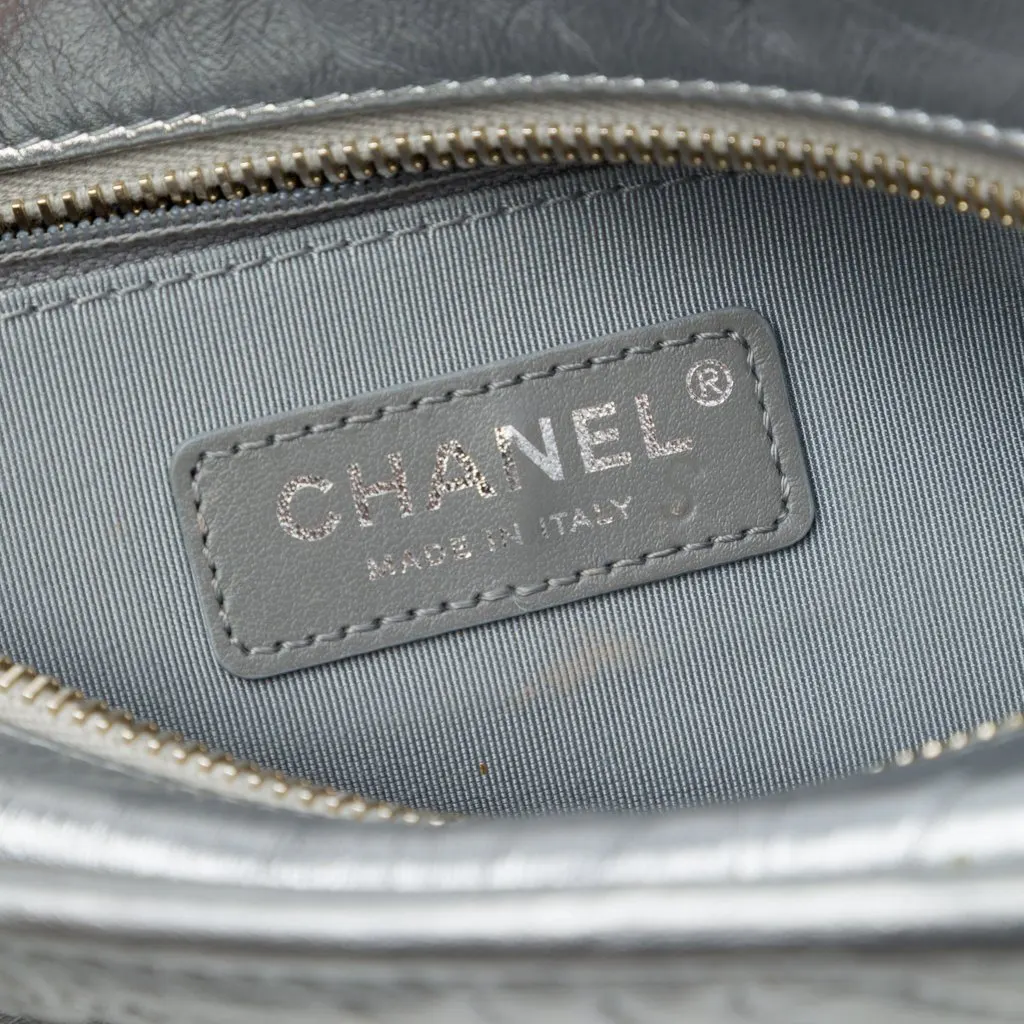Chanel Small Metallic Calfskin CC Stitched Gabrielle Hobo Silver Leather Very good - Box View