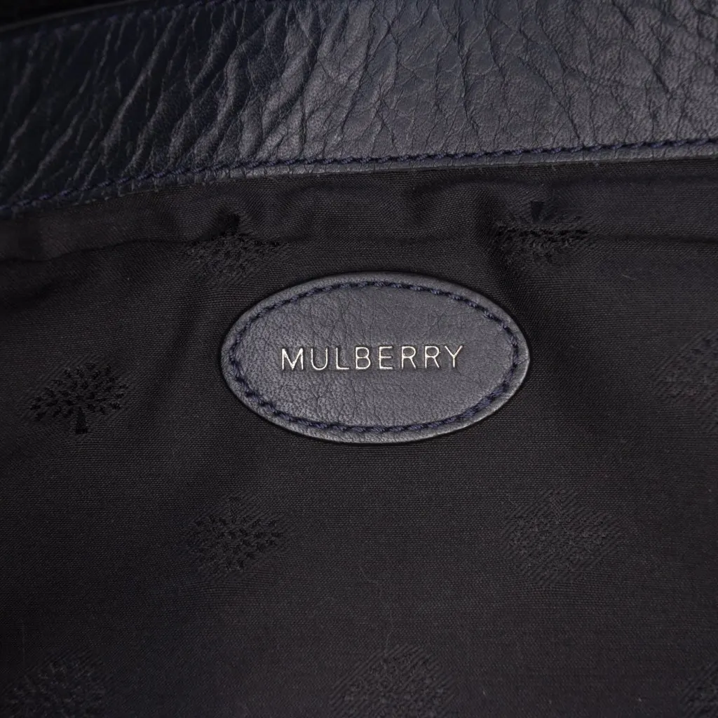 Mulberry Grained Calfskin Brynmore Messenger Bag Blue Leather Very good - Box View