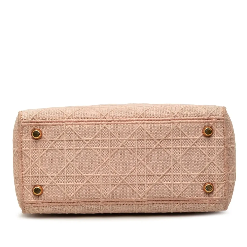 Dior Medium Embroidered Canvas Cannage Lady D Lite Pink Canvas Very good - Inside View