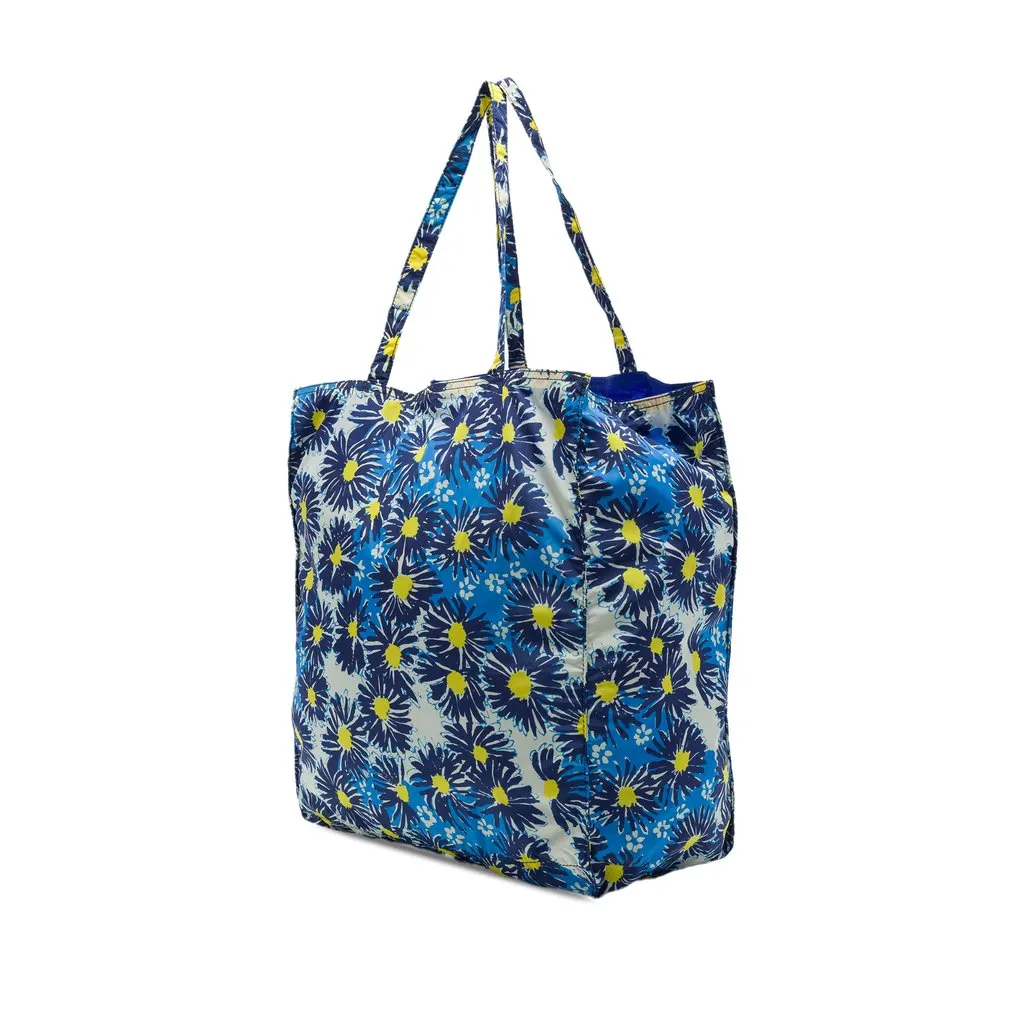 Prada Tessuto Stampato Floral Tote Blue Polyamide Very good - Back View