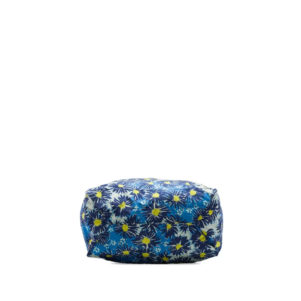 Prada Tessuto Stampato Floral Tote Blue Polyamide Very good - Inside View