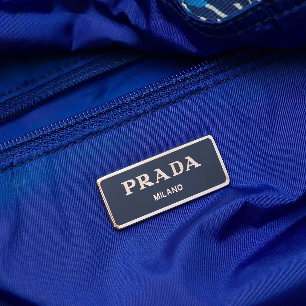 Prada Tessuto Stampato Floral Tote Blue Polyamide Very good - Box View