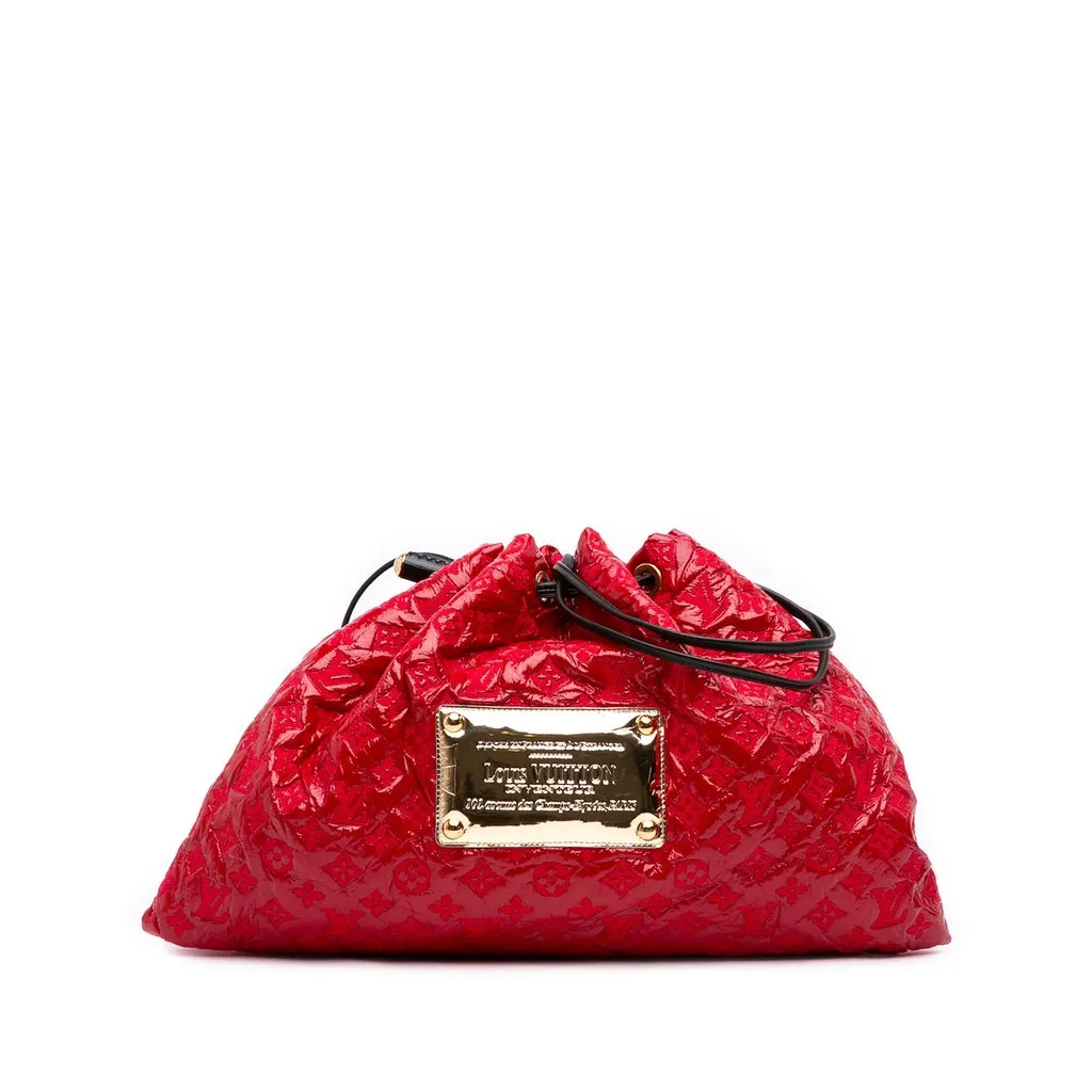 Louis Vuitton Monogram Vinyl Squishy Red Leather Very good - Front View