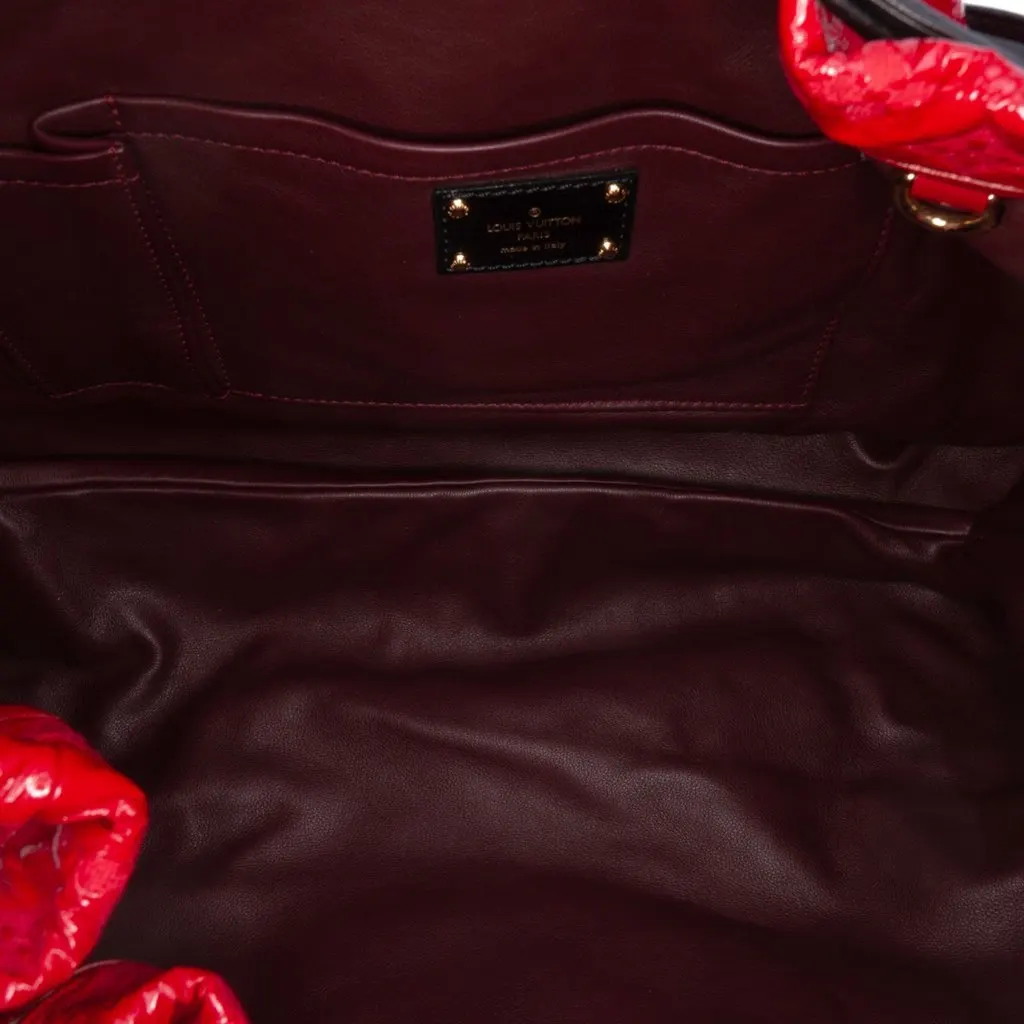 Louis Vuitton Monogram Vinyl Squishy Red Leather Very good - Model View