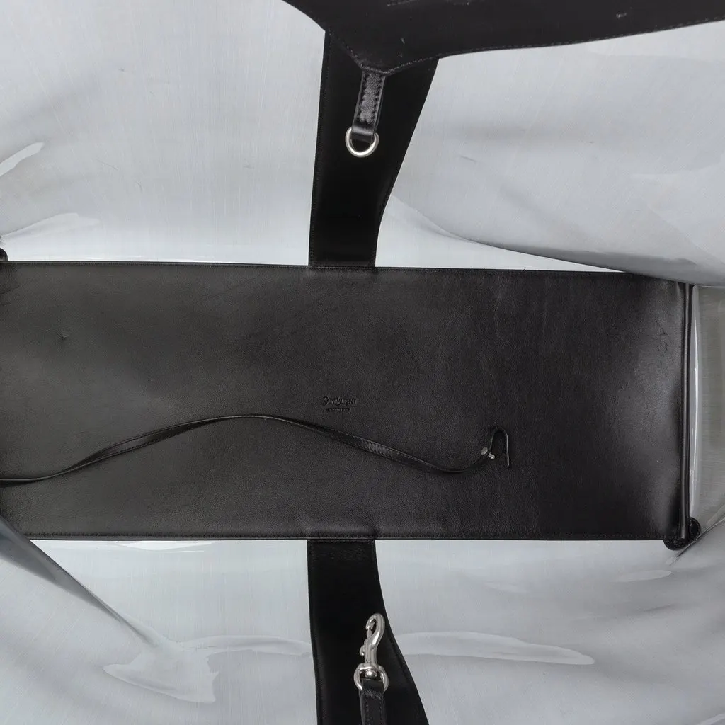 Saint Laurent Maxi PVC Transparent Y Tote Green Plastic Good - Model View