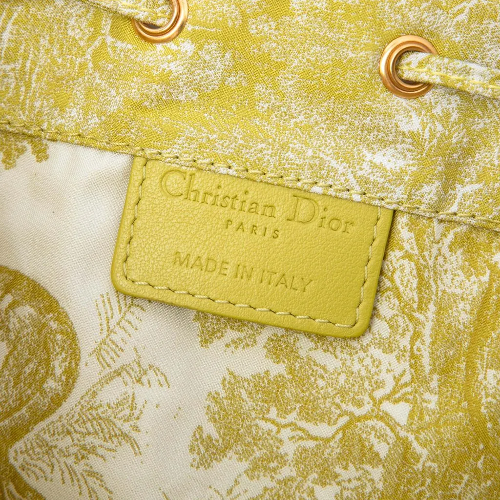 Dior Technical Fabric Toile De Jouy DiorTravel Drawstring Pouch Yellow Canvas Very good - Box View