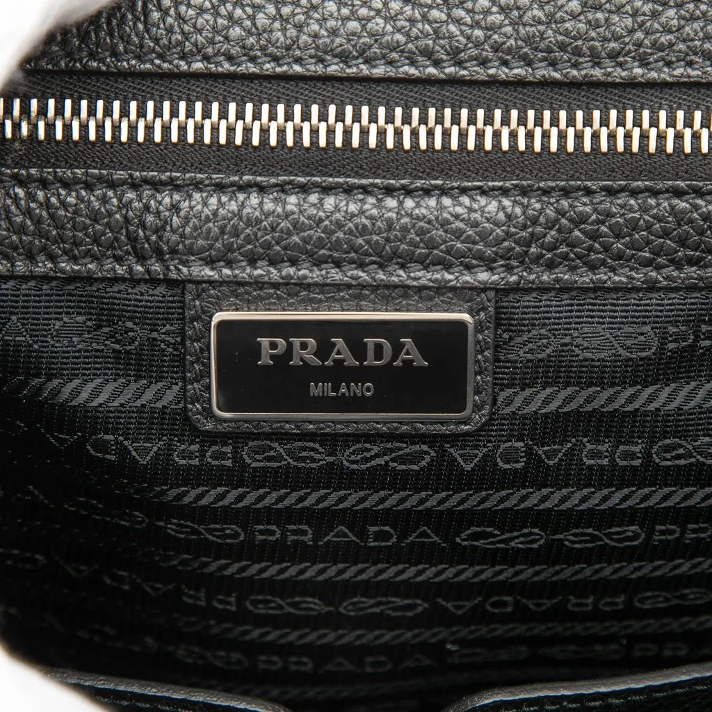Prada Leather Business Bag Black Leather Very good - Box View