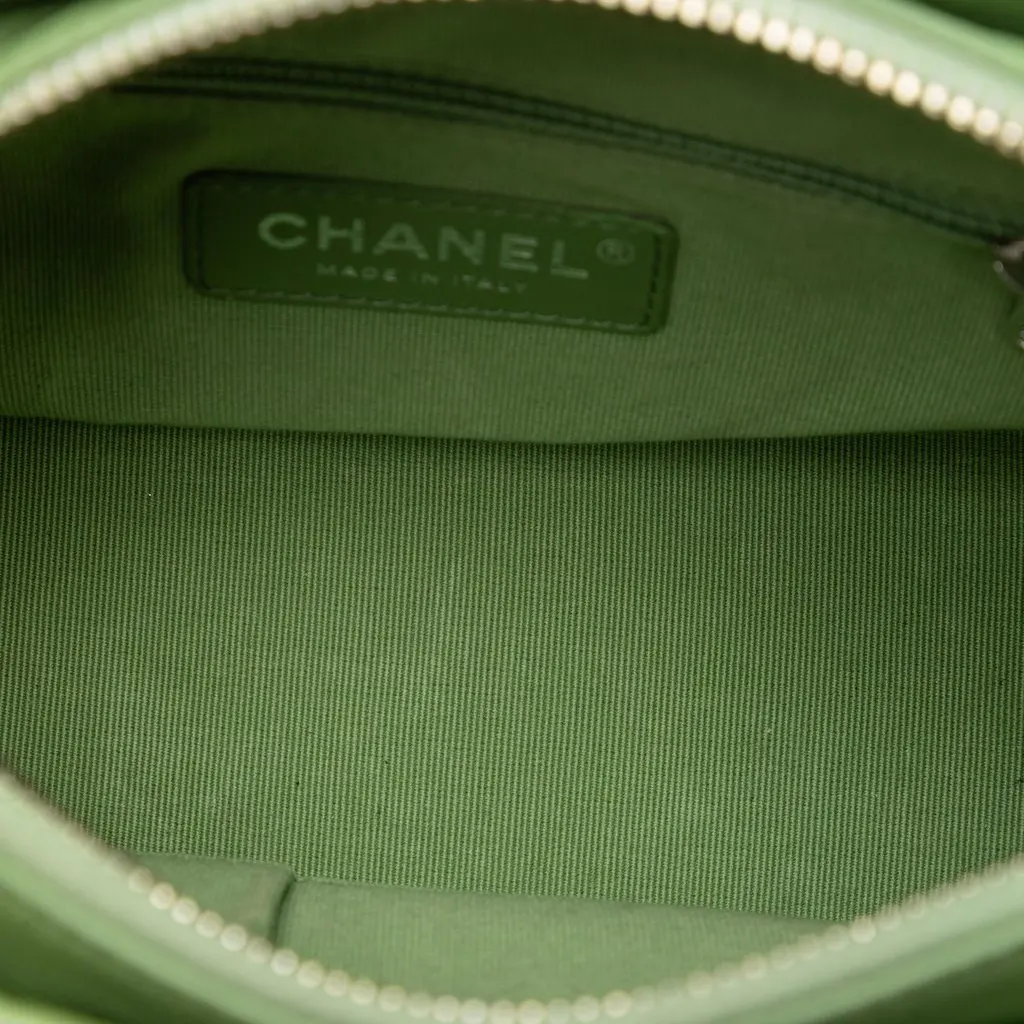Chanel Small Quilted Aged Calfskin Gabrielle Hobo Green Leather Very good - Model View