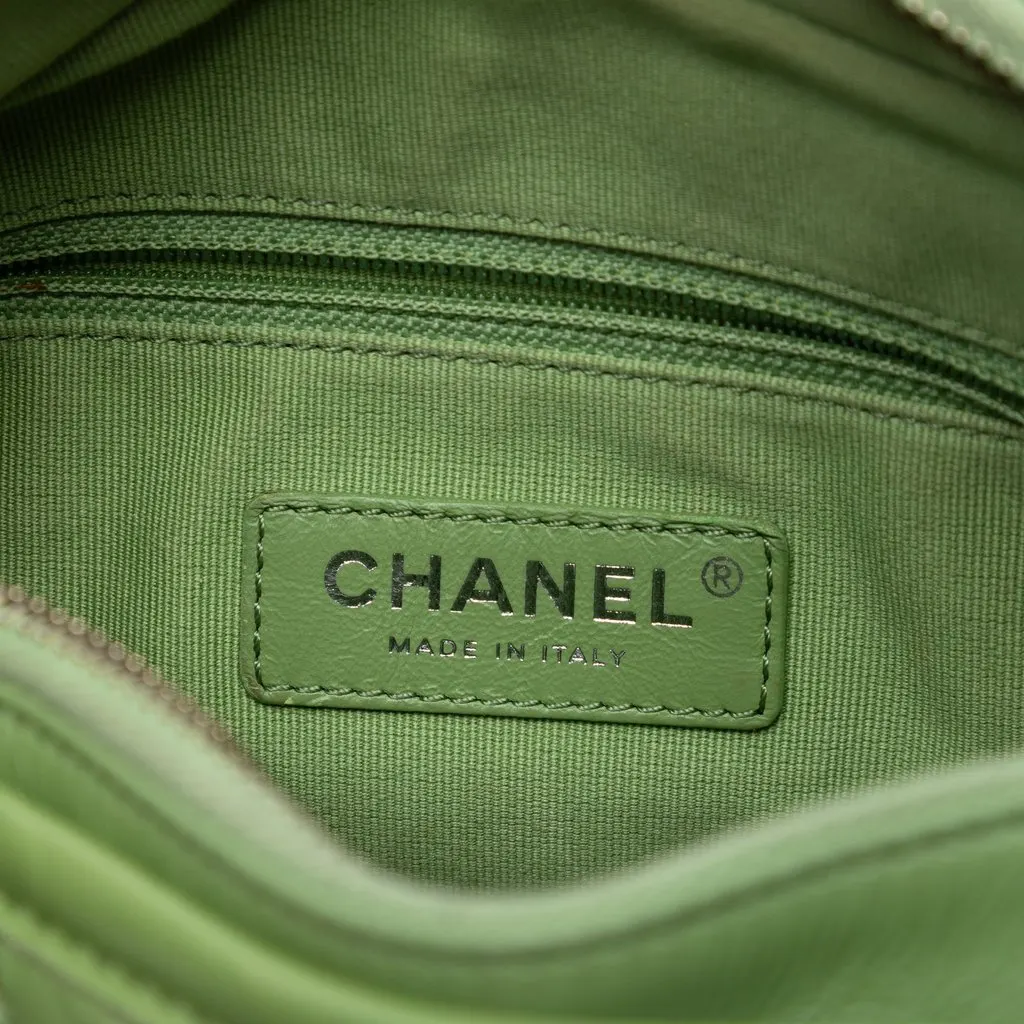 Chanel Small Quilted Aged Calfskin Gabrielle Hobo Green Leather Very good - Box View