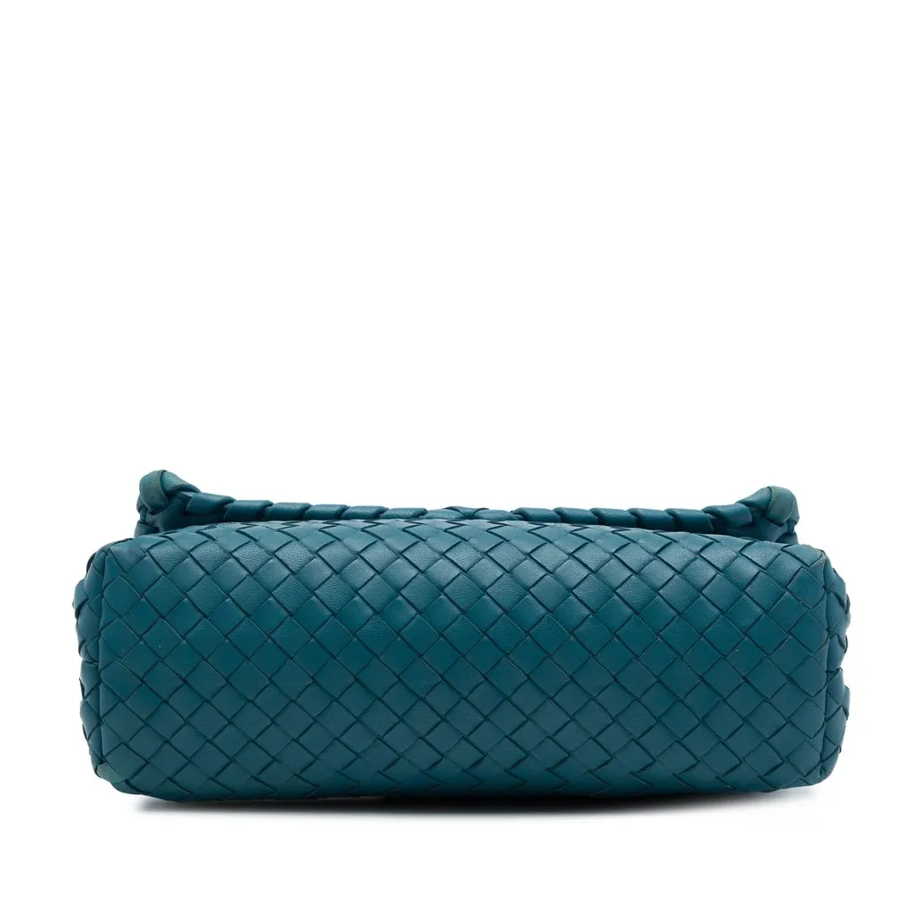 Bottega Veneta Small Nappa Intrecciato Olimpia Shoulder Bag Blue Leather Very good - Inside View