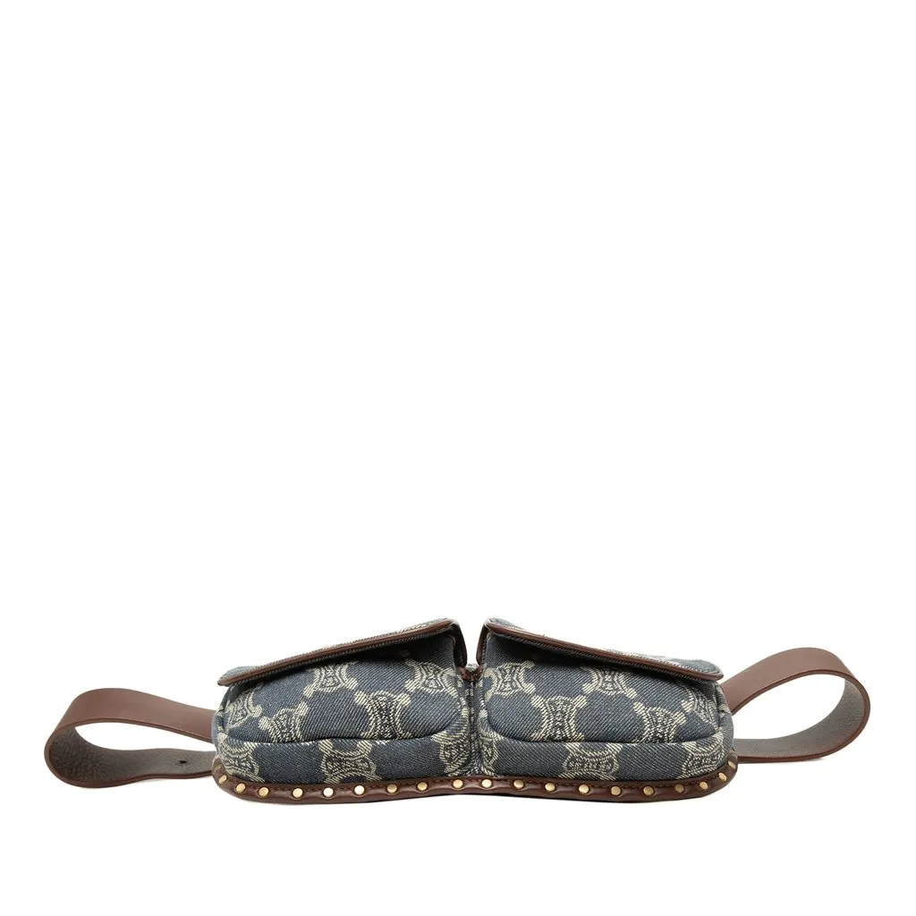 Celine Macadam Denim Double Pocket Belt Bag Blue Denim Very good - Inside View