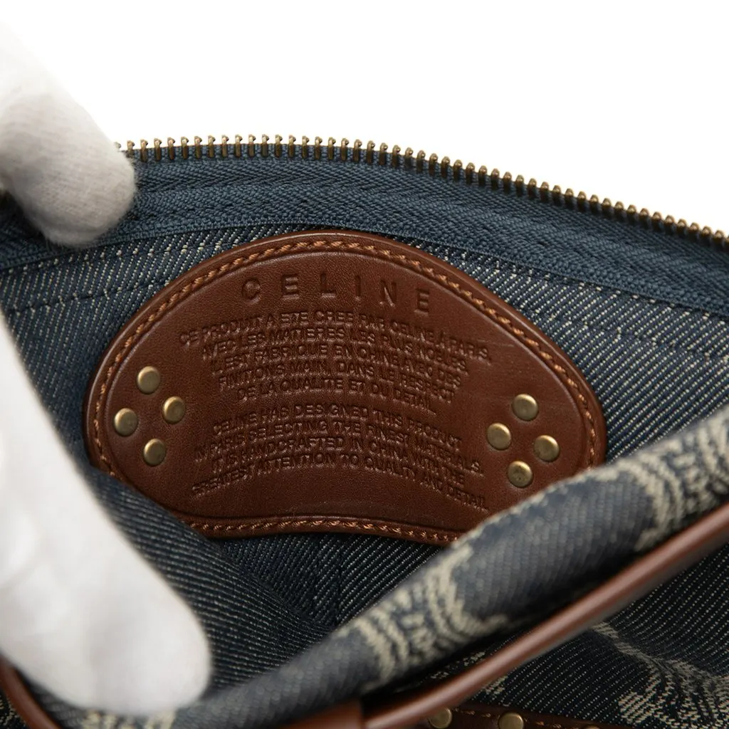 Celine Macadam Denim Double Pocket Belt Bag Blue Denim Very good - Box View